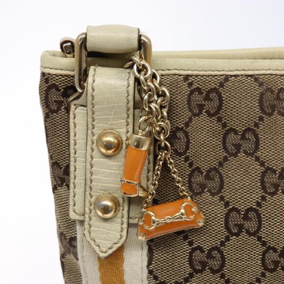 GUCCI GG Canvas Sherry Line Shoulder Bag Beige Gold - Picture 14 of 16